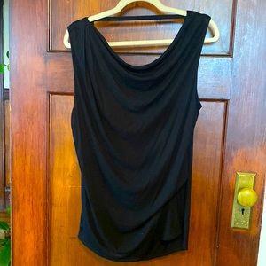 Helmut Lang Black Asymmetrical Open Back Tank